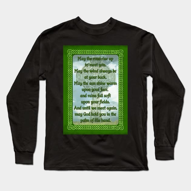 Green Irish Blessing Long Sleeve T-Shirt by Packrat